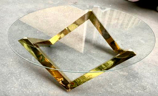 Salontafel goud/glas