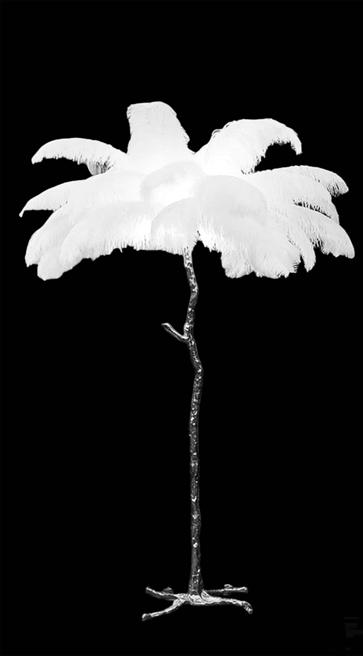 Vloerlamp kokospalm zilver/wit