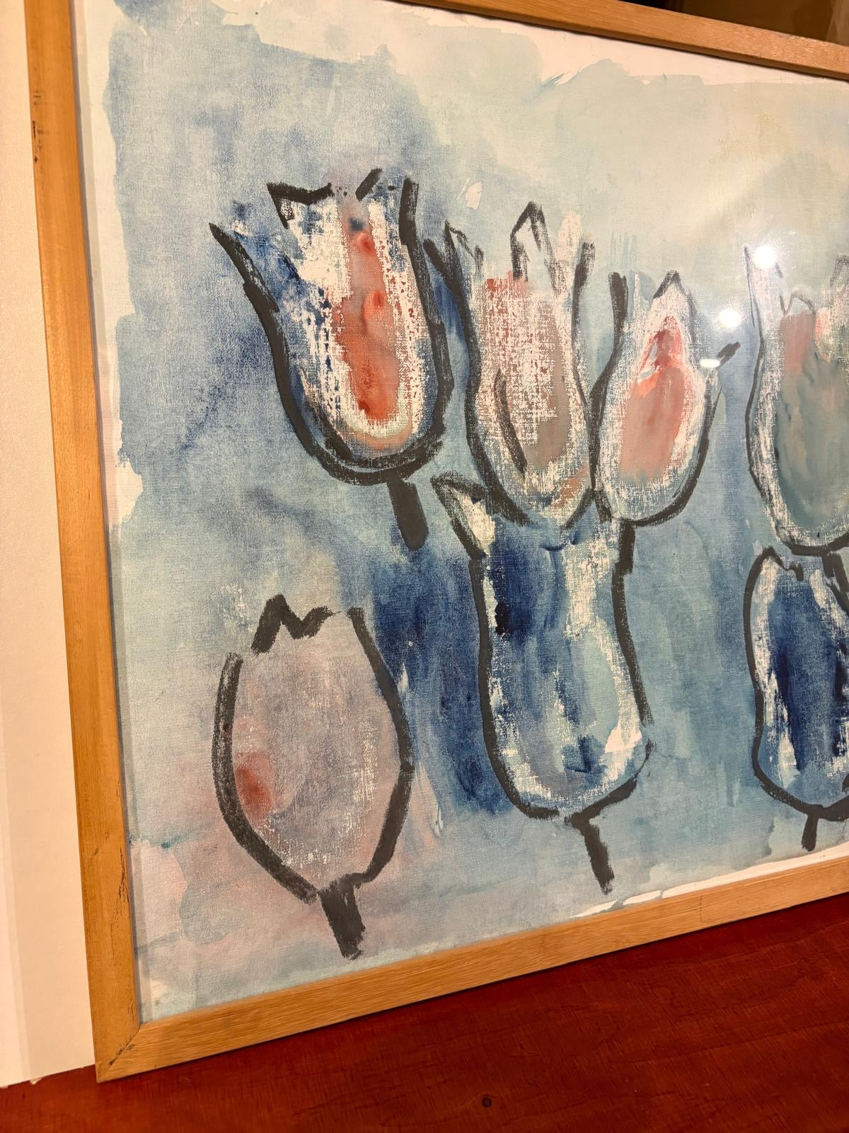 Tulpen Aquarel Schilderij geschilderd N. Ruijgrok