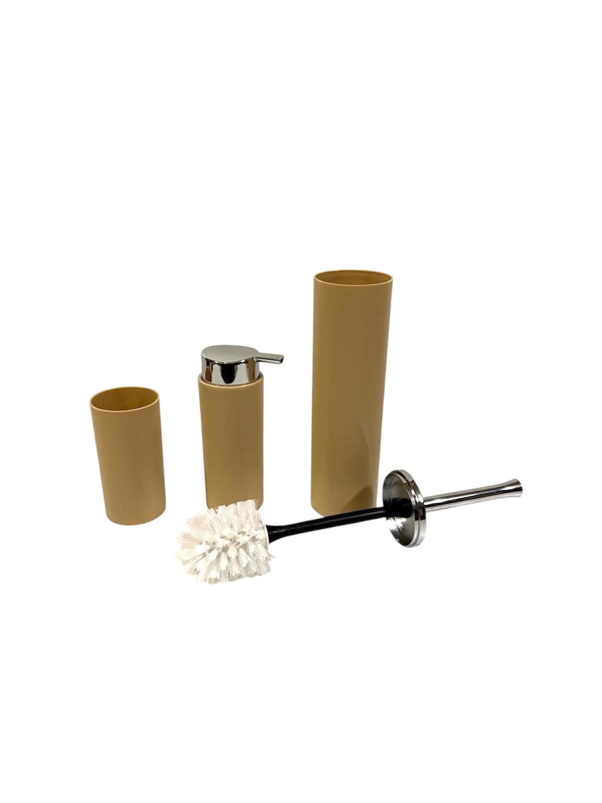 Berilo Badkameraccessoires - Toiletborstel - Zeeppompje - Beige