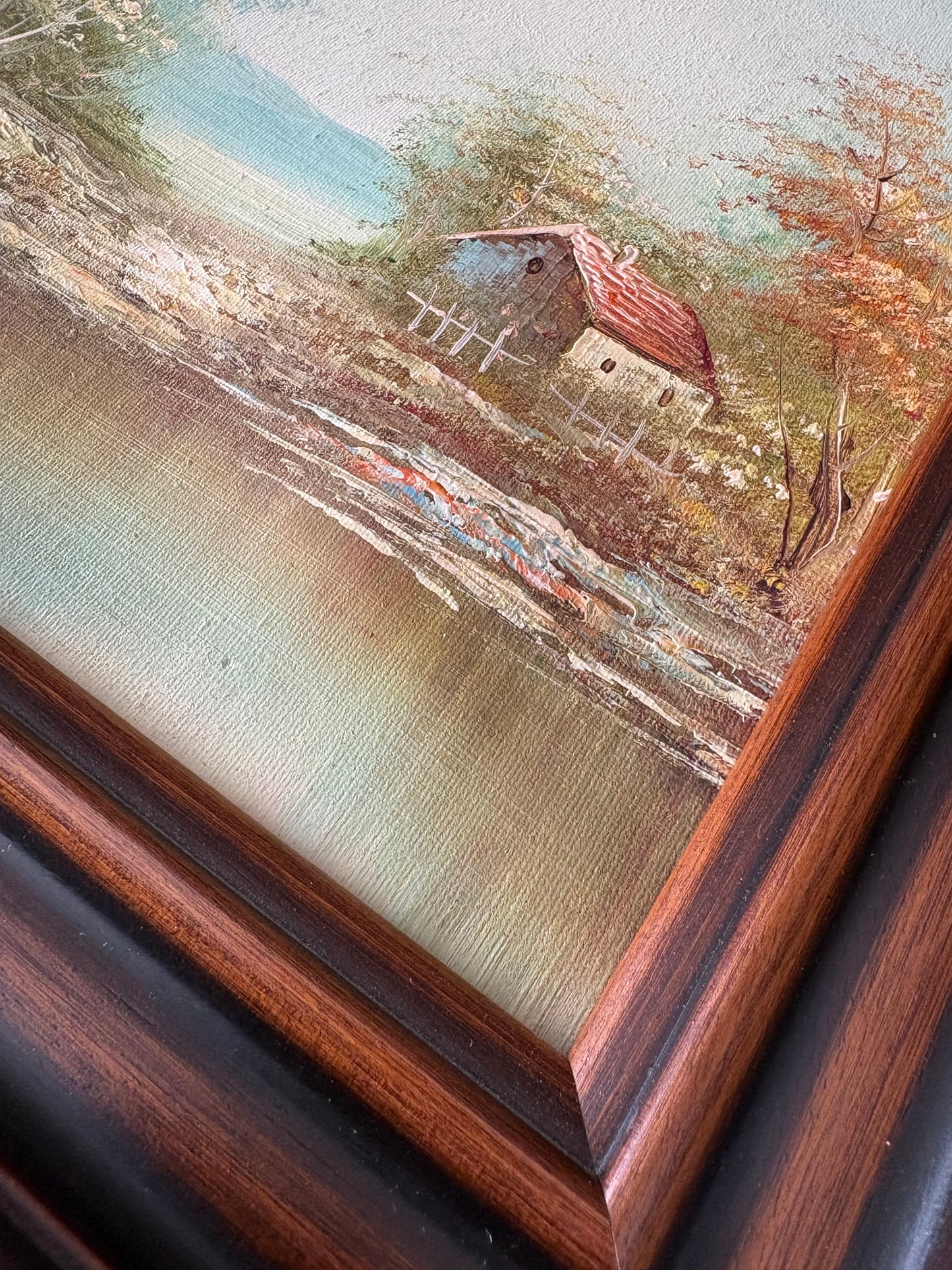 Olieverf Schilderij van Carter - Landschap met huis 40x30cm