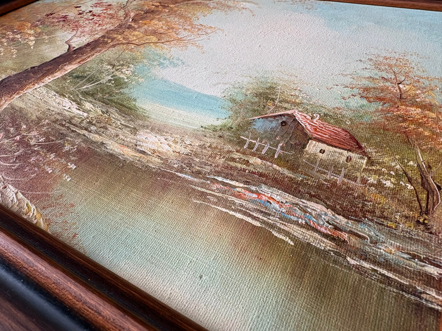 Olieverf Schilderij van Carter - Landschap met huis 40x30cm