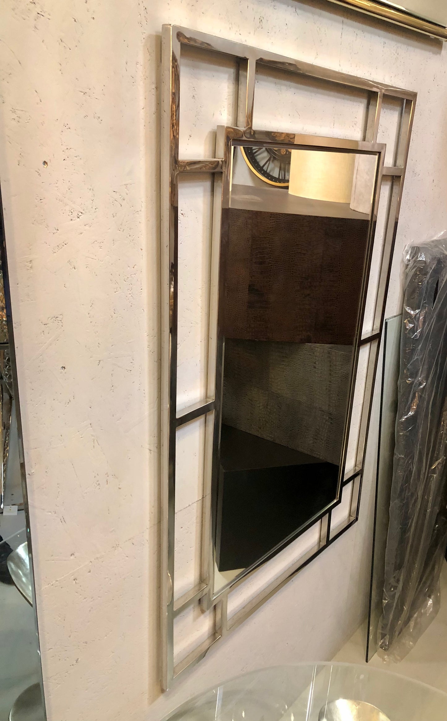 Design spiegel zilver