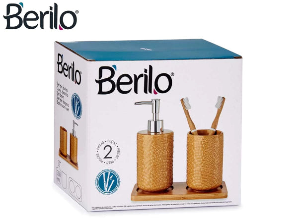 Keramiek badkamer set kameel