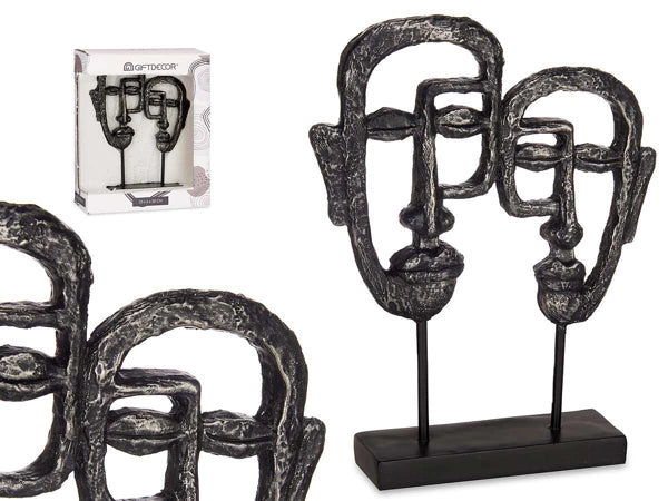 Ornament dubbelzijdig gezicht zwart/zwart