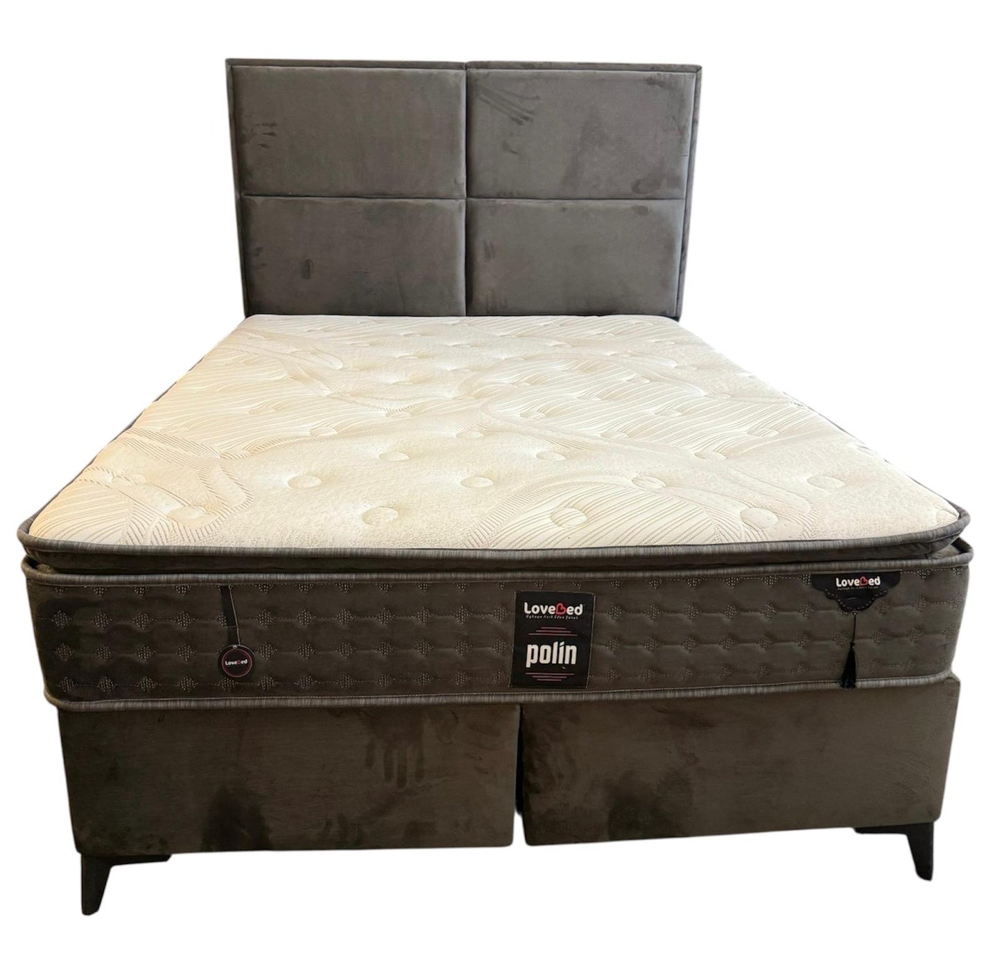 Bed of boxspring 140x200cm Antraciet