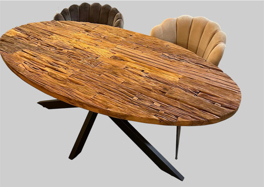 Design eetkamertafel wood goud 180