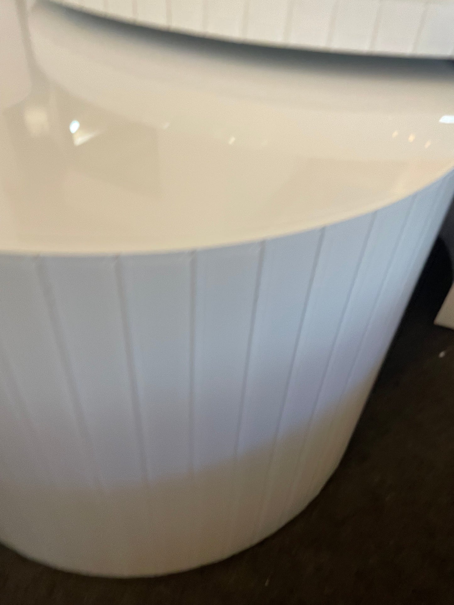 Witte glazen Salontafel rond 2 delig 80cm 55cm