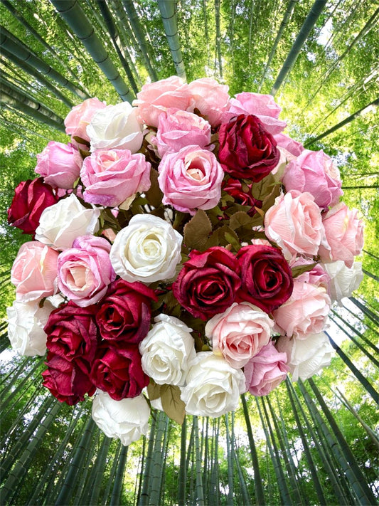 Luxe Roos halfopen XL 66x8cm rood (nummer 4)