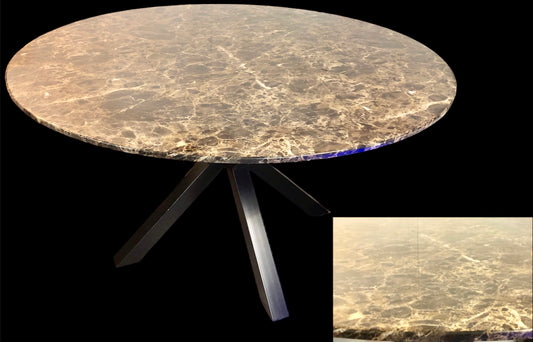 Bruin/marmeren tafel 130cm