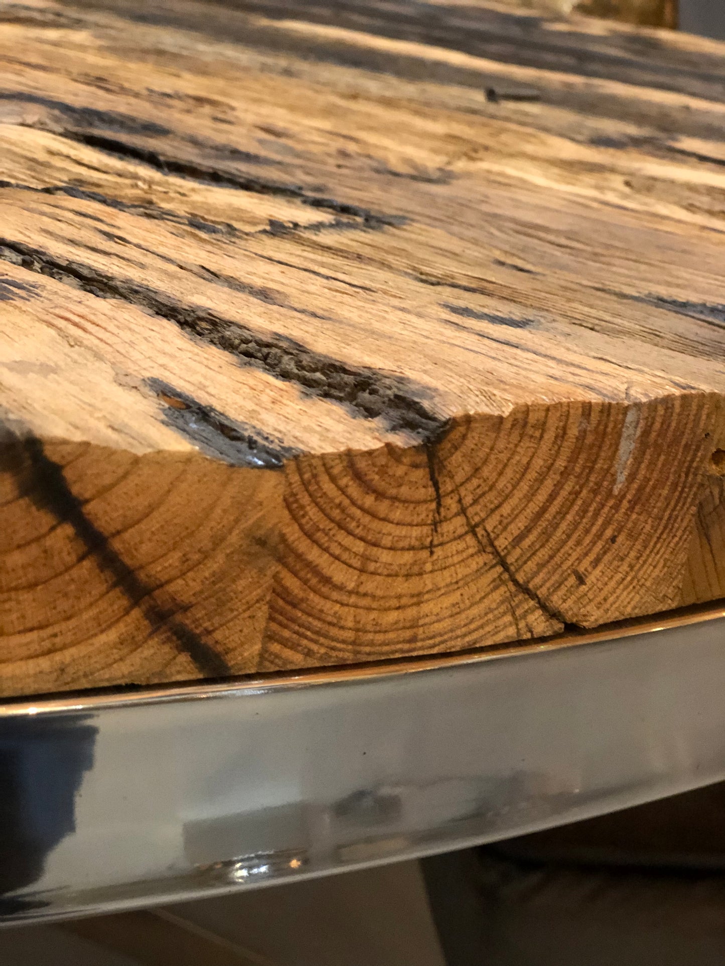 Eettafel rond/hout 130cm