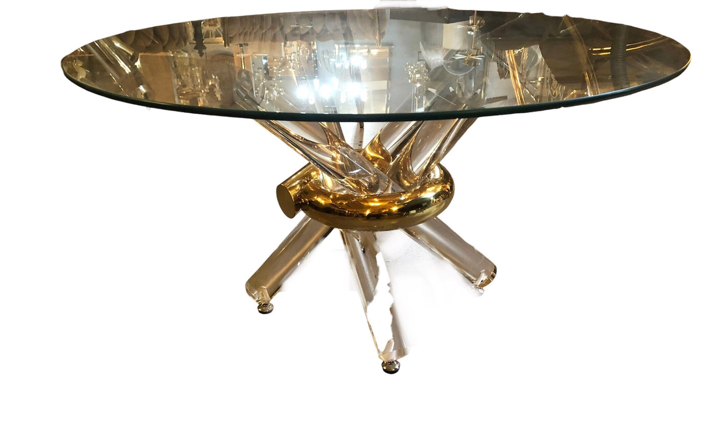 Glazen ronde tafel set