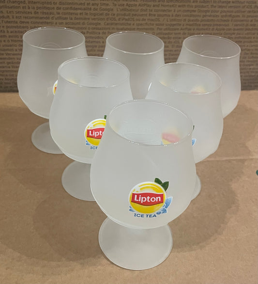 Set van 6 Lipton ICA TEA glazen bij Huis77 Tomasian