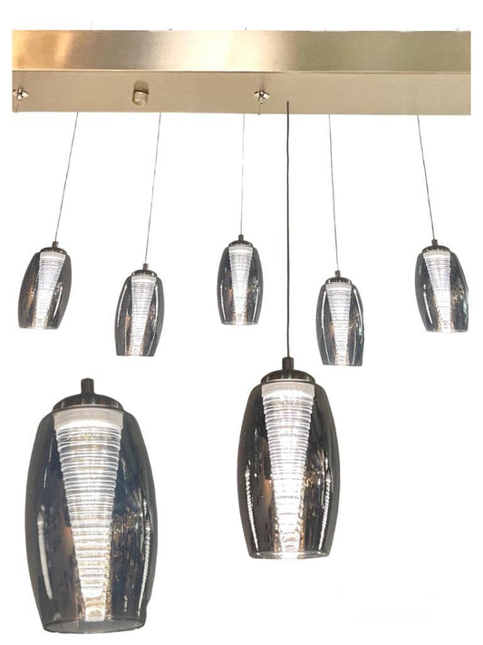 Hanglamp smokey ovaal
