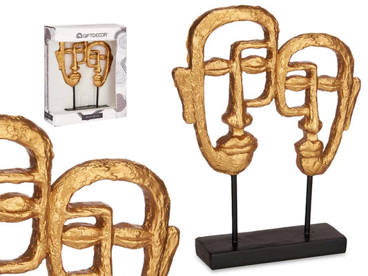 Ornament dubbelzijdig gezicht goud/zwart