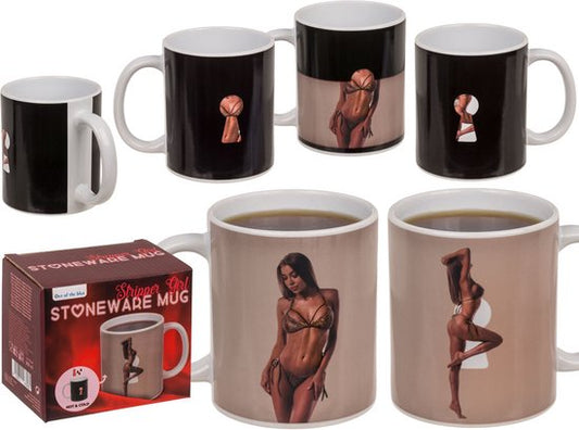 Stripper Girl Thermo Magic Mug – Warmtegevoelige Kleurveranderende Mok met Sexy Illustratie – Funny Naughty Cadeau Beker voor Mannen, Humor Koffiemok, Magic Heat Cup