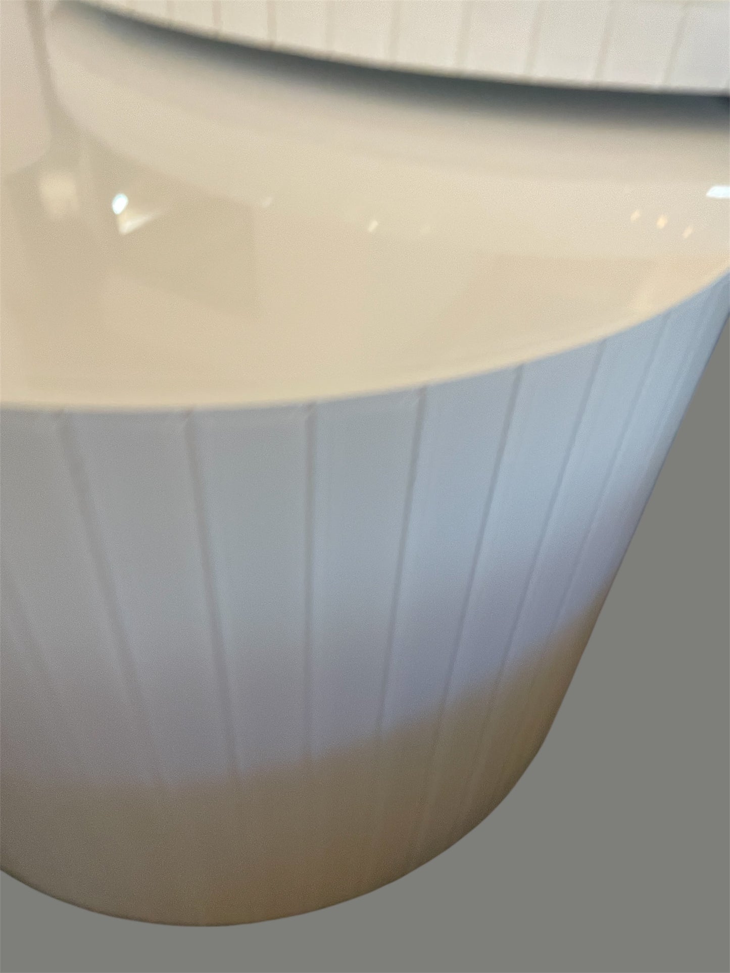 Witte glazen Salontafel rond 2 delig 80cm 55cm