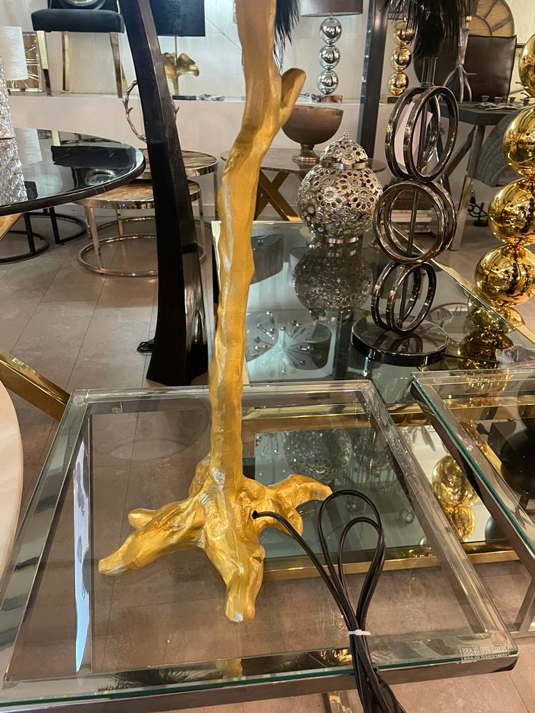 Tafellamp kokospalm goud/zwart