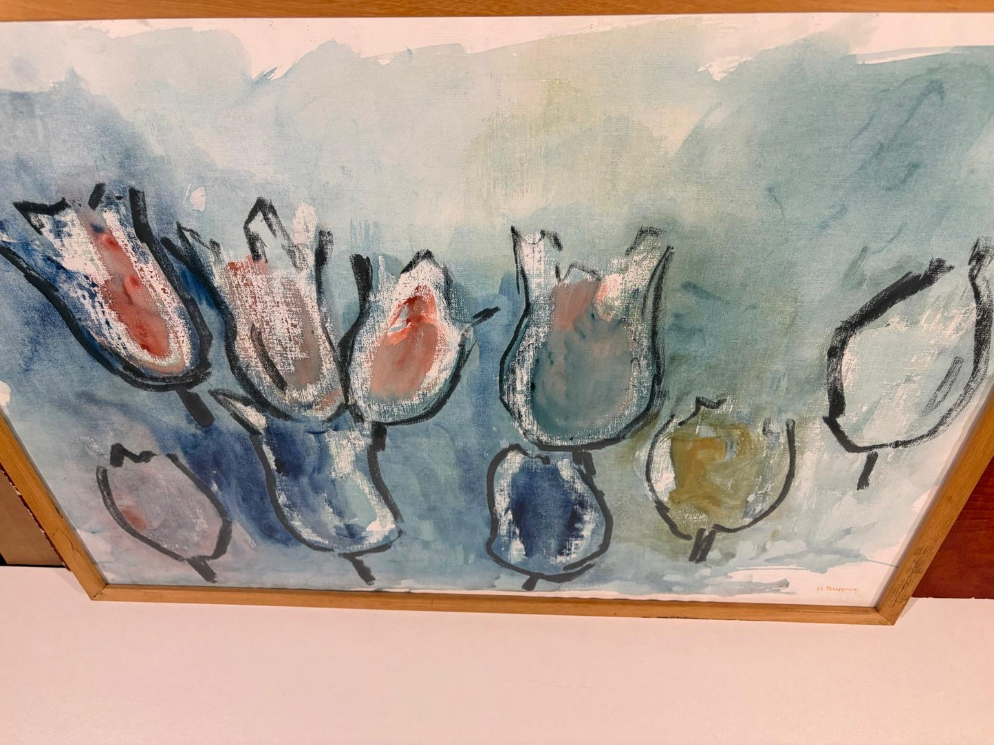Tulpen Aquarel Schilderij geschilderd N. Ruijgrok