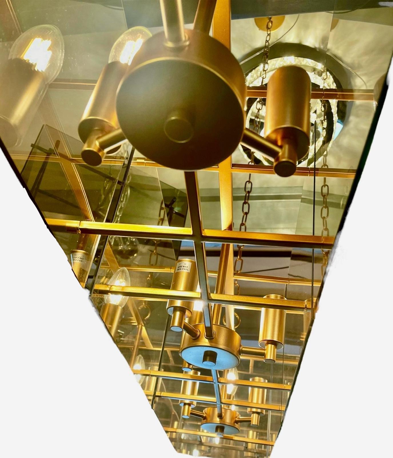 Plafondlamp goudkleurige glas