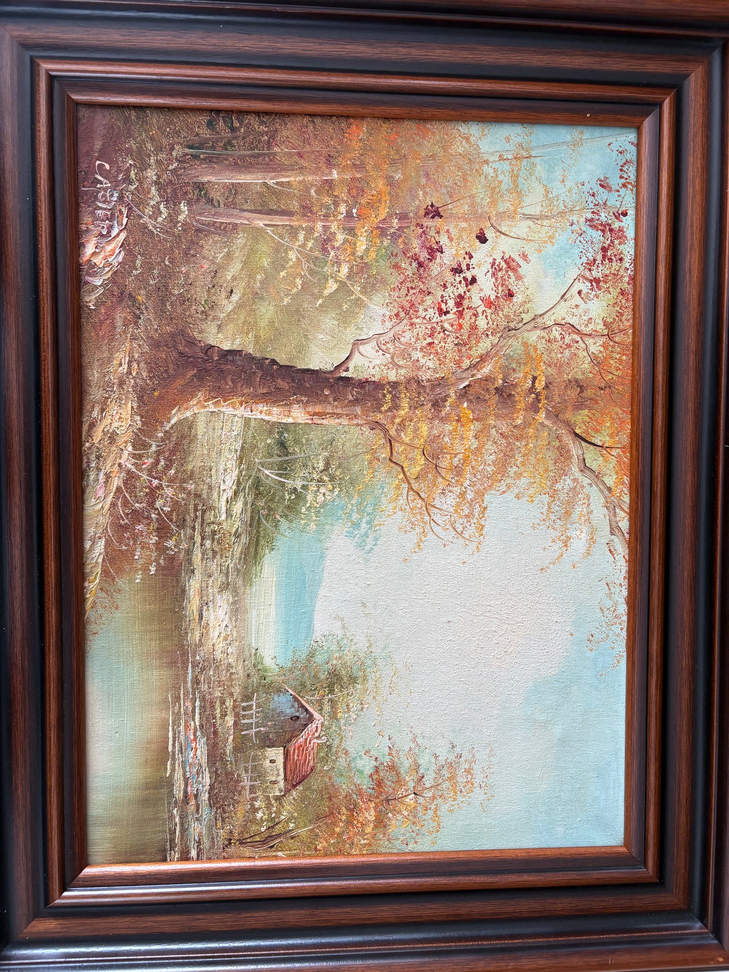 Olieverf Schilderij van Carter - Landschap met huis 40x30cm