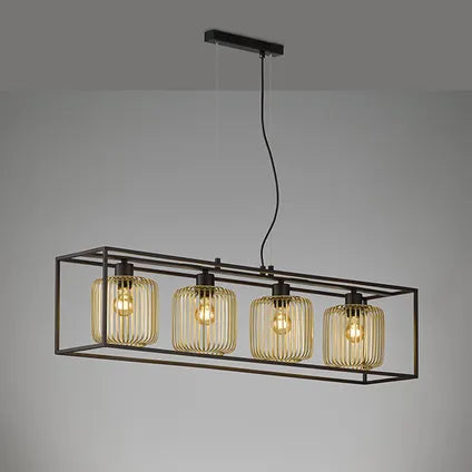 Industrieel hanglamp 4 streepjes ballen