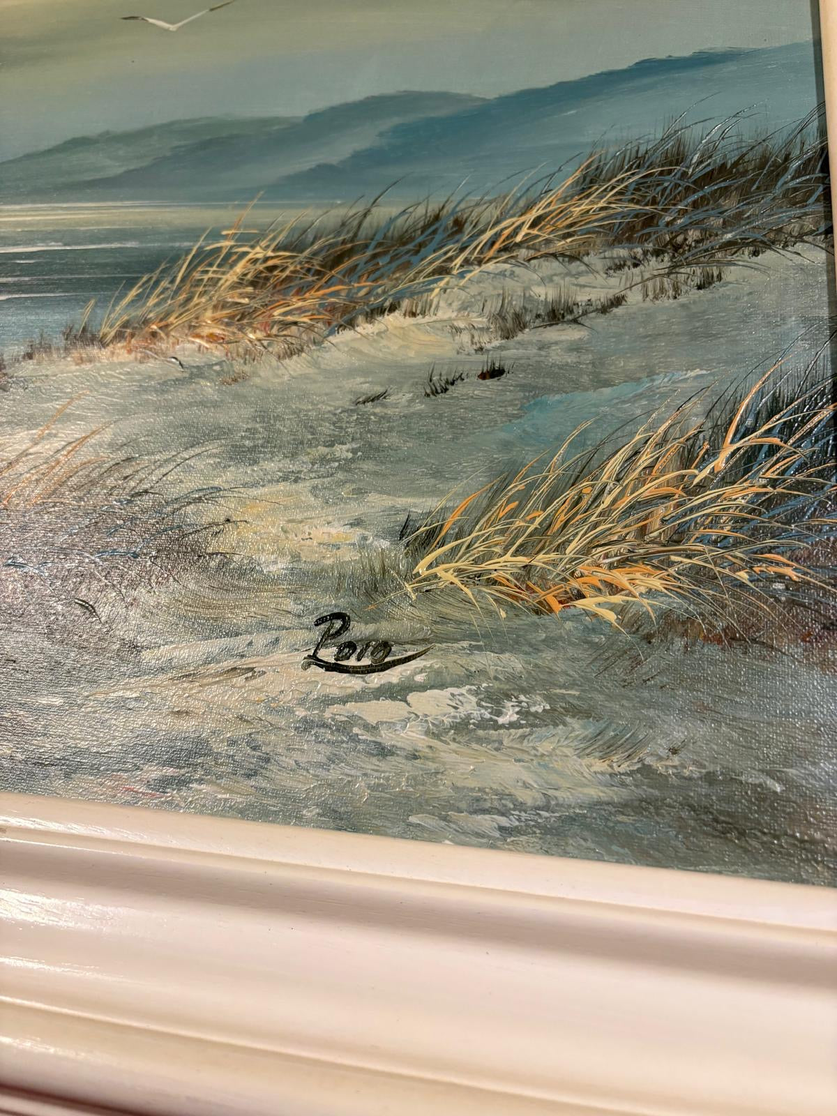 Olieverfschilderij Strand met Boot Hagse school Polo