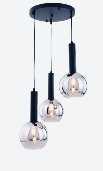 Plafondlamp 3 smok spiegel ballen