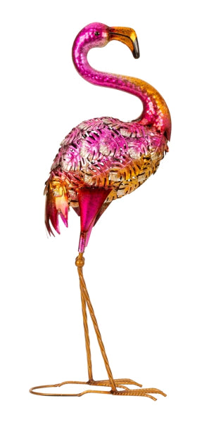 Metalen flamingo staand h=60cm b=23cm