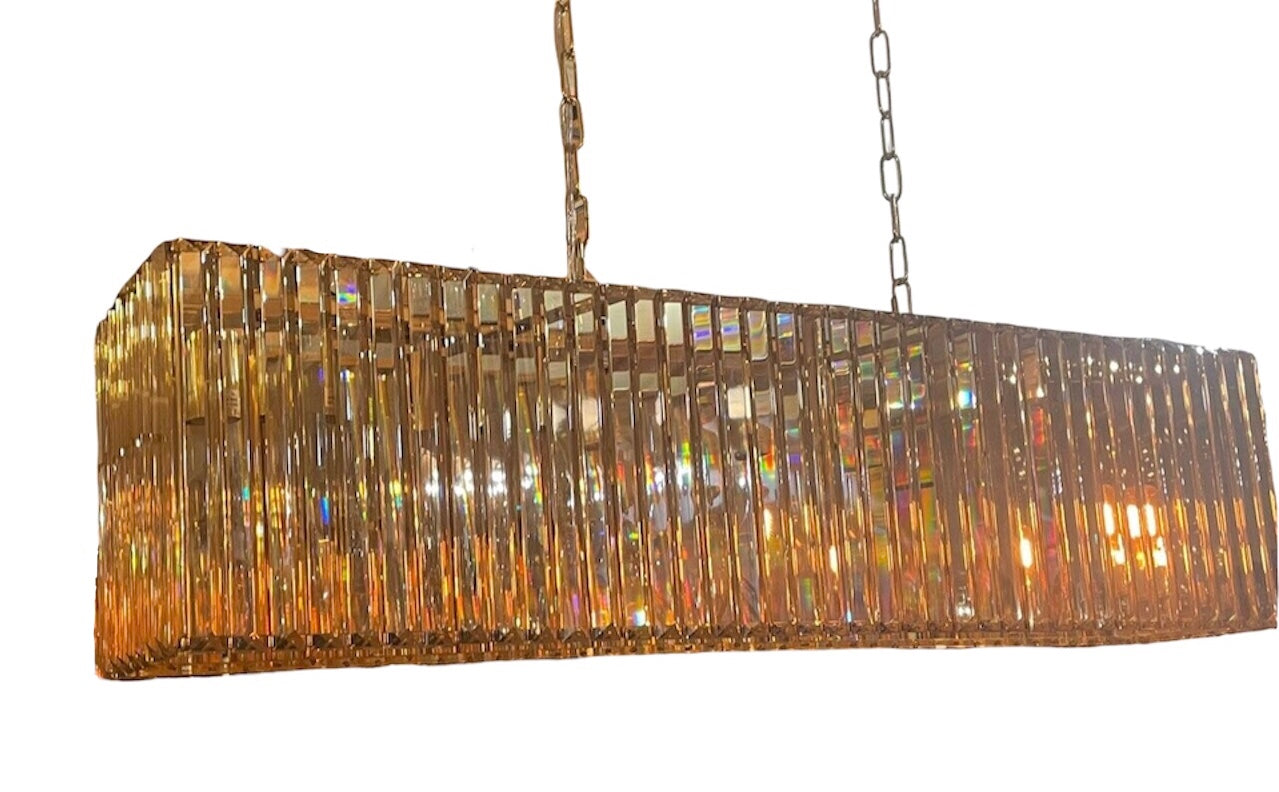 Kroonluchter amber goud 100cm