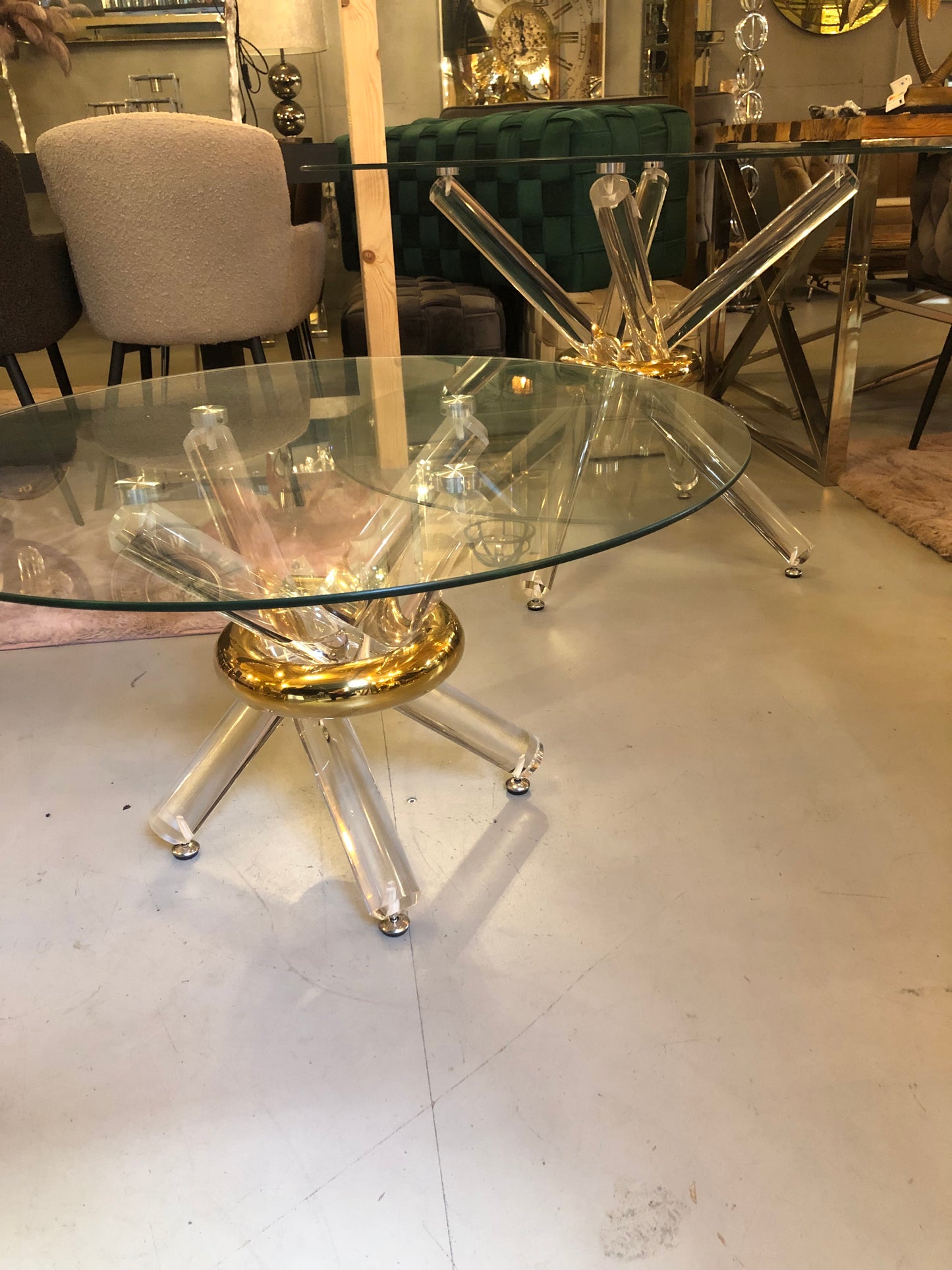 Glazen ronde tafel set