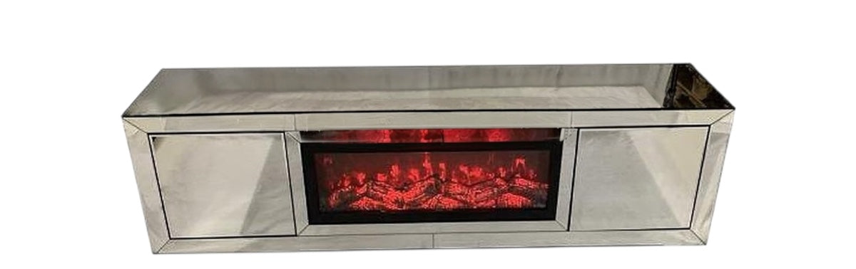 Sfeerhaard als tv-dressoir chroom Mirror