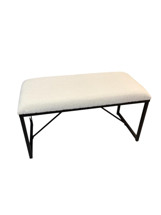 Beige schapenvacht bank Gebroken Witte schapenvachten of Teddy gestoffeerde inklapbare zitbank 80X42x37cm