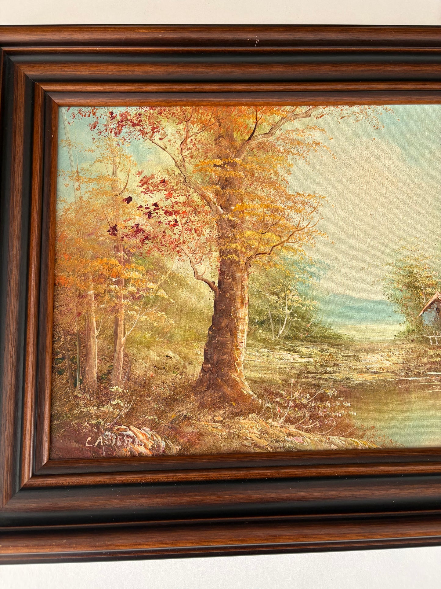 Olieverf Schilderij van Carter - Landschap met huis 40x30cm