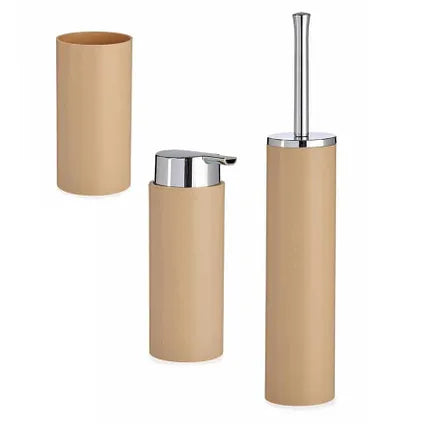 Berilo Badkameraccessoires - Toiletborstel - Zeeppompje - Beige