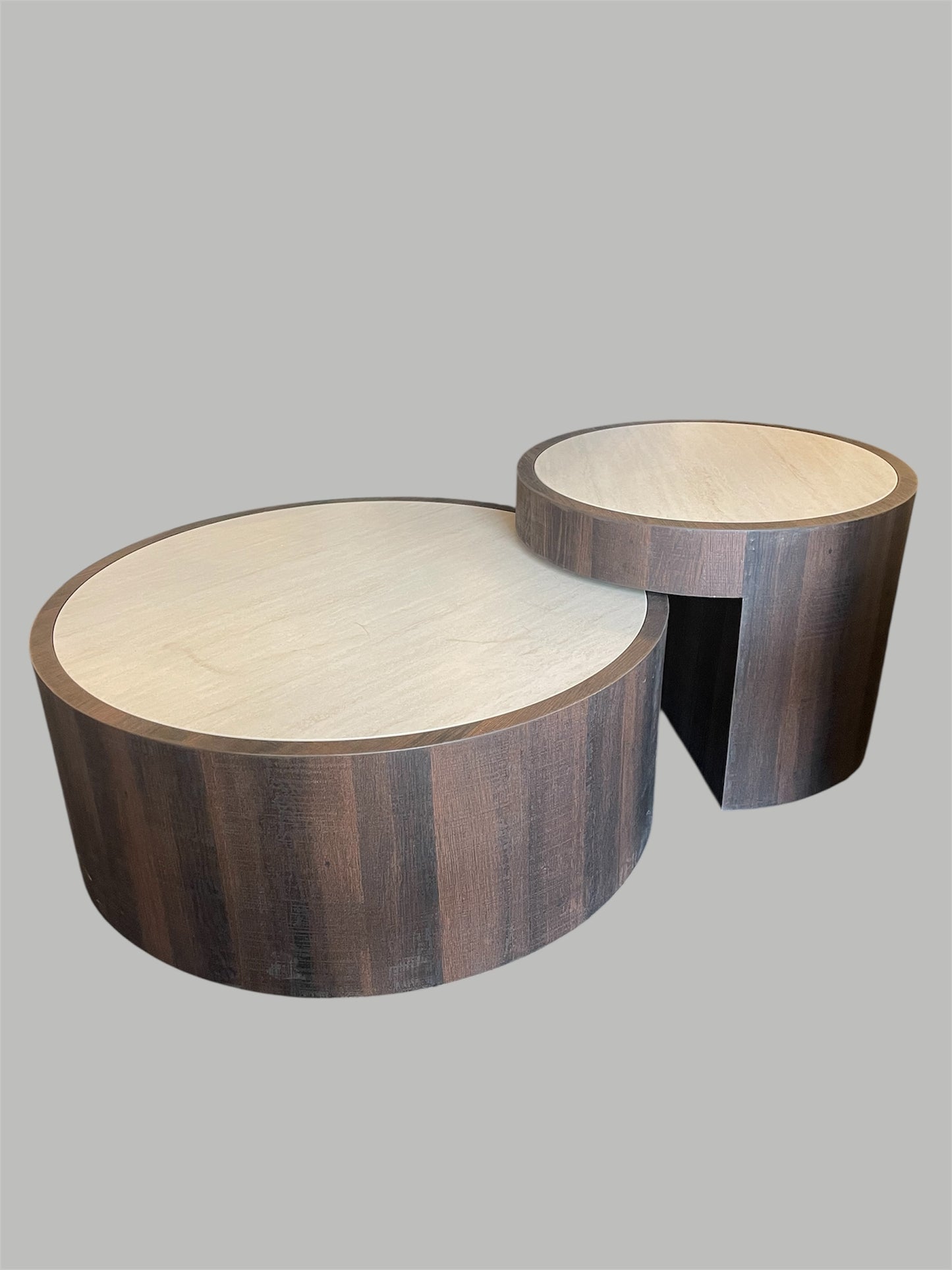 Salontafel rond 2 delig 80cm 55cm