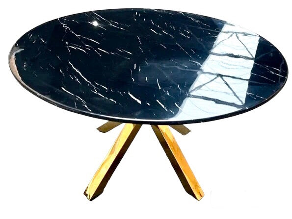 Goud/zwart marmeren tafel 130cm
