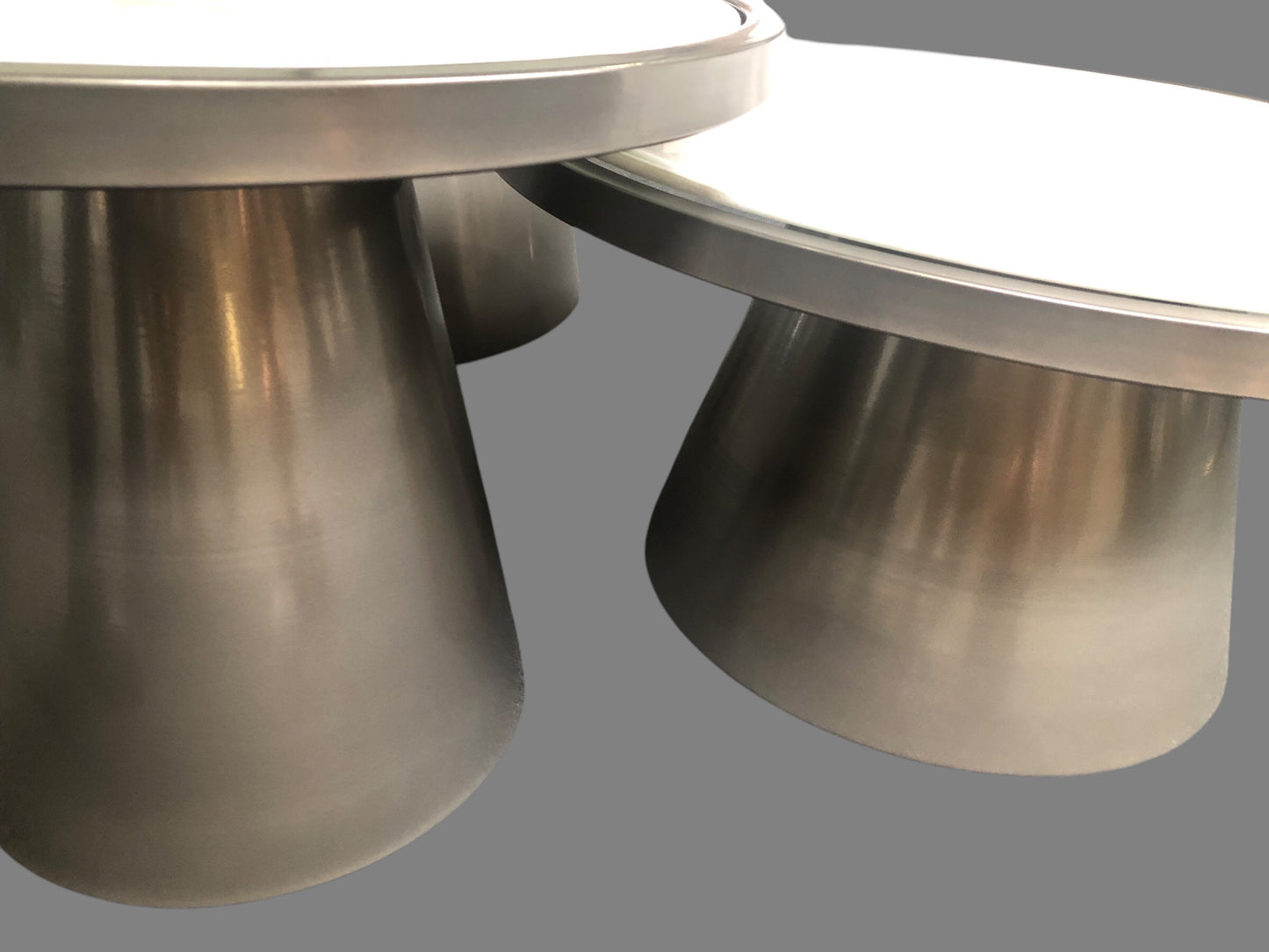 GUNMETAL met glasmarmer Salontafel set 80/60cm