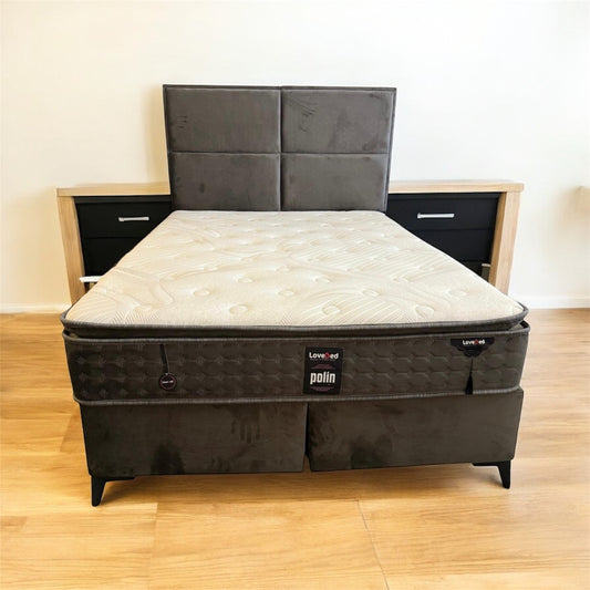 Bed of boxspring 140x200cm Antraciet