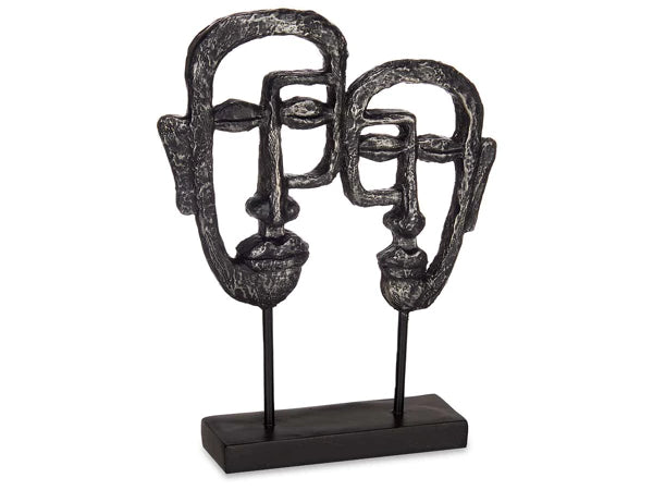 Ornament dubbelzijdig gezicht zwart/zwart