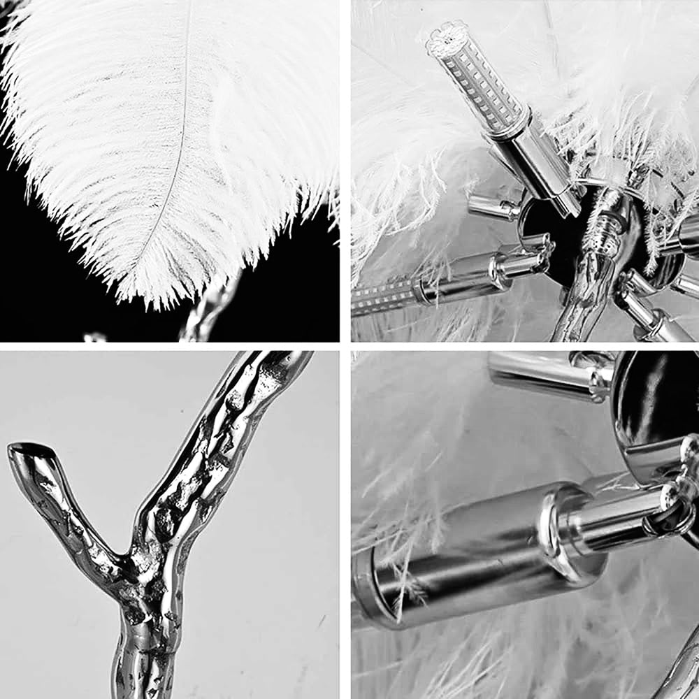 Vloerlamp kokospalm zilver/wit