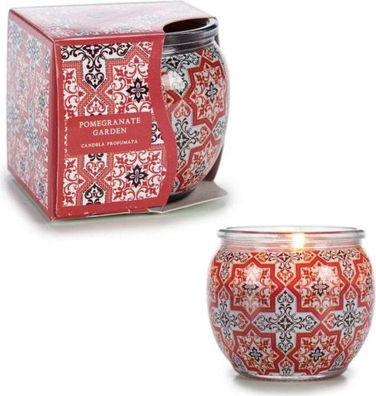 Geurkaars Granaatappel - 20 branduren - Rood - 7,6 x 6,5 x 7,6