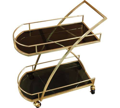 Serveerwagen (zwart/goud)