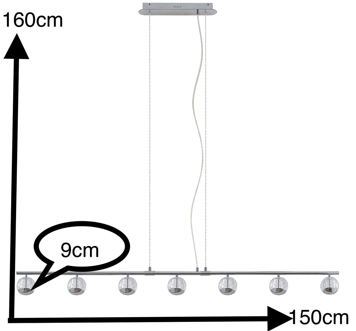 Hanglamp LED 7 ballen