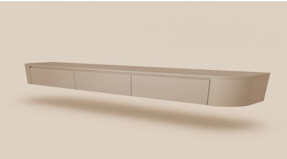 JAPANDI ZWEVENDE TV MEUBEL 240CM X 32 X 28CM MDF 3 DEUREN BEIGE MAT