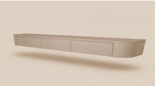 JAPANDI ZWEVENDE TV MEUBEL 240CM X 32 X 28CM MDF 3 DEUREN BEIGE MAT