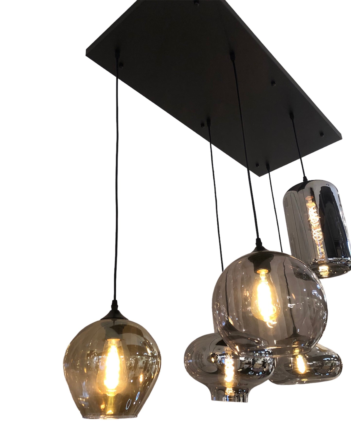 Hanglamp smokey glazen
