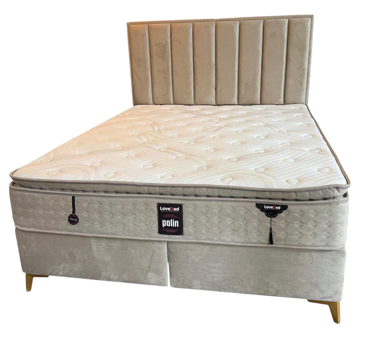 Bed of boxspring 180x200cm crème