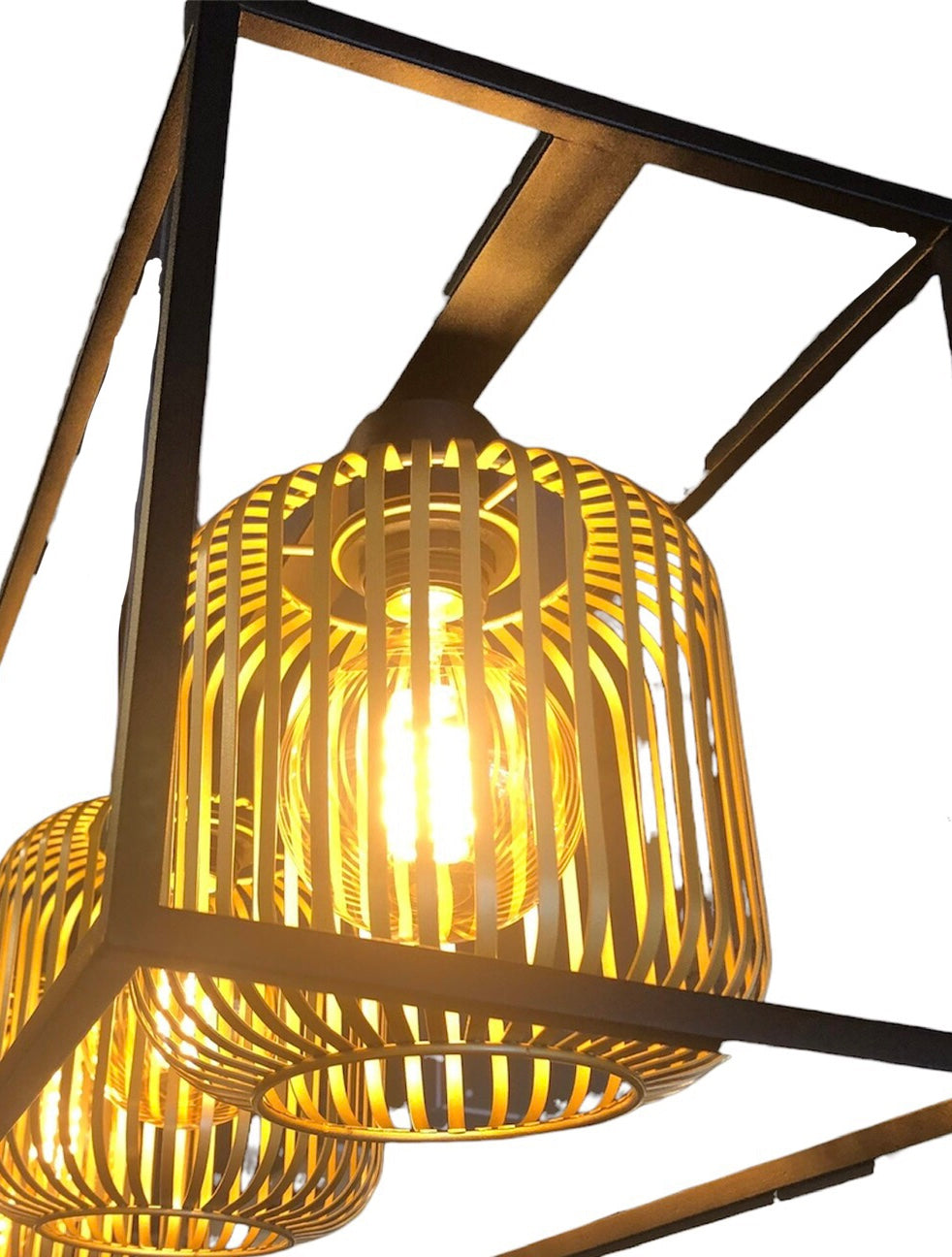 Industrieel hanglamp 4 streepjes ballen