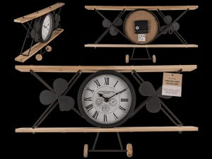 Airplane Clock, vintage look, out of black